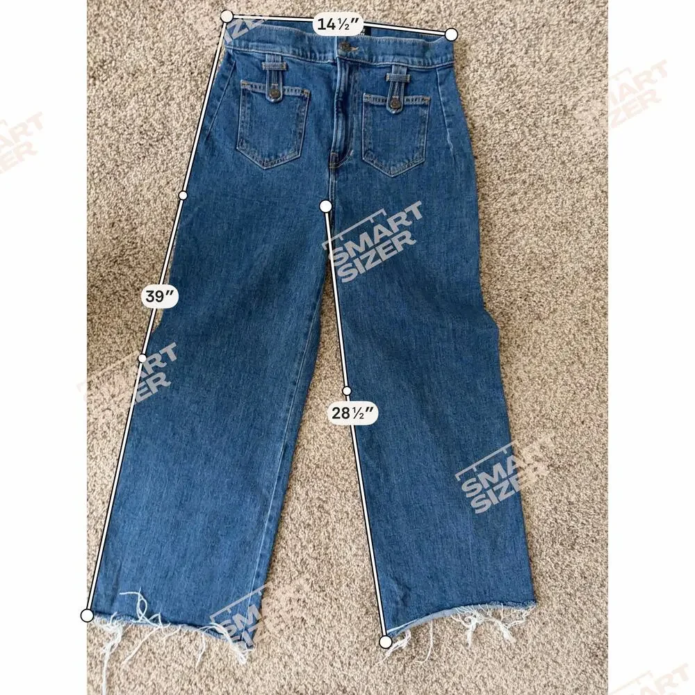 Veronica Beard Wide Leg Raw Hem Denim 28 EUC - Picture 2 of 5